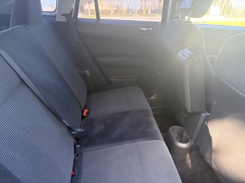 Back seat of a 2010 Dodge Caliber after interior detailing